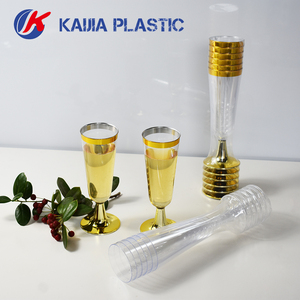 Eco-Friendly BPA-Free <strong>Clear</strong> Plastic <strong>Champagne</strong> <strong>Flutes</strong> - Disposable &amp; Reusable Stemmed Cups For Weddings, Home, Hotels - Product Image 5