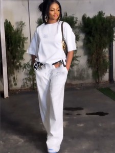 Lady Suit Casual <strong>Crocheted</strong> Weave Cross-Border Hot-Selling Loose Daily Wear Women Spring <strong>Two</strong> <strong>Piece</strong> <strong>Sets</strong> 2026 - Product Image 4