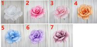 Têtes de fleurs artificielles en non-tissé, faites à la main, de 28 cm, 38 cm, 48 cm, 58 cm, pour décorations de Noël, de mariages et de vitrines de centres commerciaux