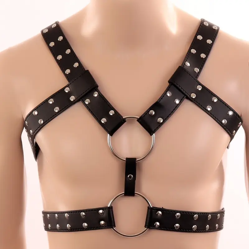 Factory Direct Sale Fashion Men'S Sexy High Waist Garter Straps Leather Sexy Harness Men