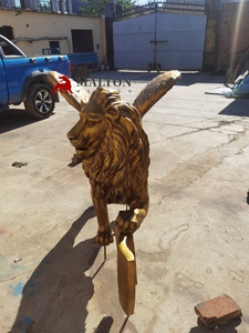 Scultura di <span class=keywords><strong>Leone</strong></span> Alato in Bronzo di Alta Qualità, Realizzata a Mano con Fusione a Cera Persa, <span class=keywords><strong>Altezza</strong></span> 120cm, Peso 100kg, Personalizzabile - Product Image 6