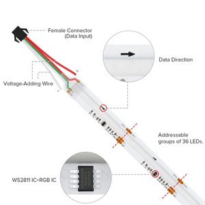 Kỹ thuật số thông minh Giấc Mơ ma thuật đầy đủ màu sắc DC24V 720 đèn LED 784 đèn LED màu đuổi theo pixel địa chỉ COB RGBW LED Strip - Product Image 2