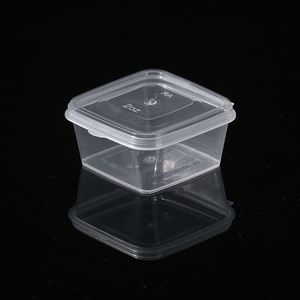 Vaso Cuadrado Pequeño Apilable de Plástico PP Biodegradable, Reciclable y Ecológico para Salsas, Kétchup, Mostaza y Condimentos para Hoteles - Product Image 2