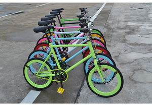 จักรยานฟิกซ์เกียร์ขนาด 20 นิ้ว แบบซิงเกิลสปีด <span class=keywords><strong>BMX</strong></span> โครงเหล็กคาร์บอนสูง จักรยานขนาดเล็ก - Product Image 6