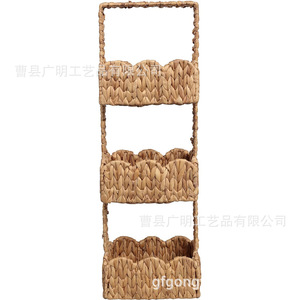 Three Tier Woven Kitchen Storage Rack Basket Organizer For Fruits <b>Vegetables</b> Bottles Floor <b>Standing</b> Multi Function - Product Image 5