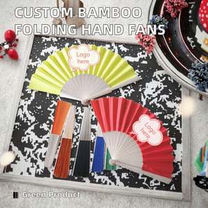 Nouvel Arrivage Éventail Pliant Sculpté Écologique Personnalisable avec Logo Imprimé pour Mariage et Cérémonies, en Bois et Bambou, Vente en Gros - Product Image 2