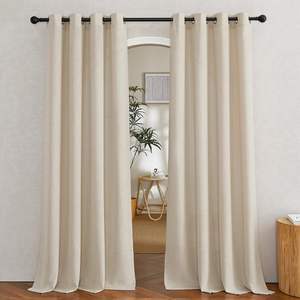 Top Vente Lin Texturé Slub Sheer <span class=keywords><strong>Rideau</strong></span> Tissu Tissé Polyester Fenêtre Rideaux & Cantonnières Ressemble À Du Lin - Product Image 3