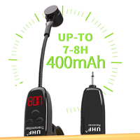 Microphone d'instrument sans fil professionnel UHF à clipser pour flûte Hulusi
