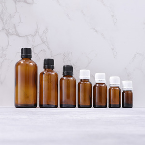 <span class=keywords><strong>Bouteille</strong></span> d'huile essentielle colorée de 5 à 100 ml avec grand couvercle, flacon en verre pour solution d'essence, flacon cosmétique marron de 15 ml séparé - Product Image 1
