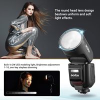 Flash Inalámbrico para Cámara GODOX-V1-PRO-C, 1/8000s HSS, Tiempo de Reciclaje de 1.3s, Compatible con Flash M/TTL, Flash Speedlite Tipo C para Canon