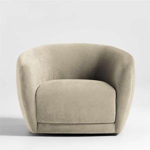 Fauteuil pivotant de luxe haut de gamme de style américain pour salon, en tissu, fauteuil d'appoint individuel, fauteuil de détente - Product Image 1