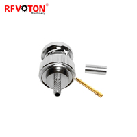 Konektor Kabel RF Lurus Crimping Tipe BNC Male M Plug Pabrik Q9 untuk Kabel Koaksial RG174 RG316 RG178 50ohm Low Loss