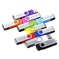 Bolígrafo USB giratorio con logotipo personalizado 2,0 1G 2G 4G 8g 16G 32G 64GB USB Flash Drive giratorio Memorias Usb Stick Pendrive de velocidad rápida