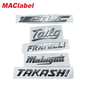 Emblème automobile personnalisé, résistant aux intempéries, logo en métal 3D, autocollant de badge de voiture auto-adhésif, emblème flexible <span class=keywords><strong>pour</strong></span> surface incurvée - Product Image 1