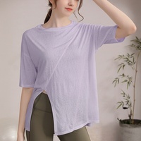 Nouveau haut de sport sexy pour femme, respirant, en polaire, motif flocon de neige 3D, coupe ample amincissante, à manches courtes, col boutonné, idéal pour la course estivale
