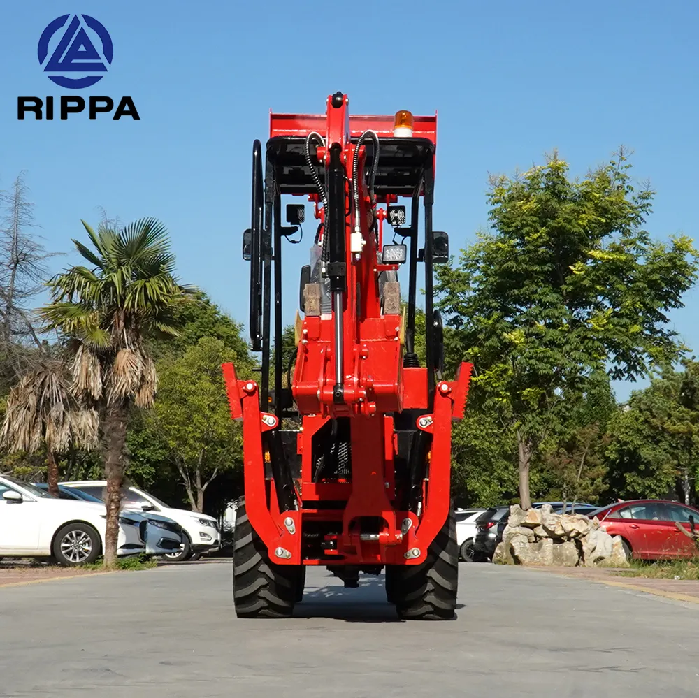 Rippa 2ton 3ton 4ton Mini-Wiel Backhoe Loader Sleepbare Grondverzetmachines Voor Fabrieken