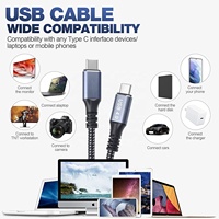 Haute Qualité USB Type C Câble Support Vidéo Charge Rapide Câble De Données Nylon Tressé QC PD 8K @ 60HZ USB 4 240W 48V 5A 40Gbp
