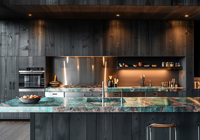 Dalles murales de comptoir en granit turquoise Amazonite polie de luxe Quartzite verte Nature Stone Top