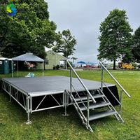 Système d'équipement de scène portable pour mariages et événements avec structure en aluminium, plateforme d'éclairage et podium
