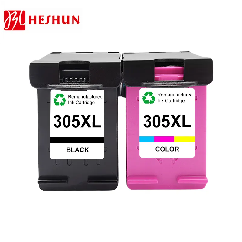 HESHUN 305XL हिमाचल प्रदेश रंग Remanufactured काले refilling स्याही कारतूस के लिए हिमाचल प्रदेश Deskjet इंक HP305 2300 2710 2700 प्रिंटर hpInkjet