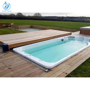 Couvercle coulissant en acier inoxydable entièrement automatique dispositif de sécurité personnalisé carré en bois pont piscine outil familles couronne d'eau modèle SGSC - Product Image 5