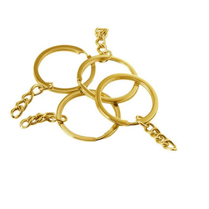 Portachiavi Ilan 32mm color oro con catena 6 pezzi - Product Image 1