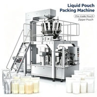 Machine manuelle rotative de remplissage et de scellage pour sachets préformés Doypack, pour liquides visqueux, matériel d'emballage et sachets mini pour ballons