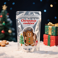 Sachet refermable personnalisé en Mylar de qualité alimentaire, recyclable, pour cadeaux de Noël, bonbons, biscuits, aliments pour animaux de compagnie
