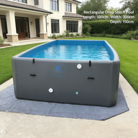Piscine gonflable rectangulaire robuste 5x3x1,5m en PVC, grande piscine gonflable pour le plaisir familial dans la cour