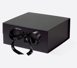 Boîte cadeau magnétique avec nœud en satin noir, emballage de luxe personnalisé pour bijoux, cosmétiques, cadeaux de mariage, emballage de cadeaux pour les fêtes - Product Image 4