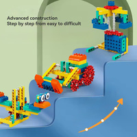 Blocs de construction multifonctionnels électriques éducatifs en plastique, 40 pièces, thème animaux et nature, engrenages mécaniques, grandes pièces pour tous les âges