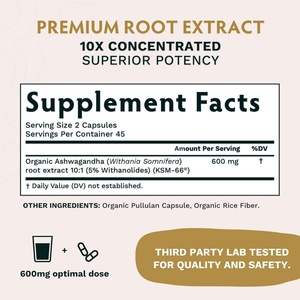 OEM/ODM KSM 66 Ashwagandha 캡슐 순수 유기농 뿌리 분말 추출물 아유르베 다 보충 캡슐 - Product Image 3