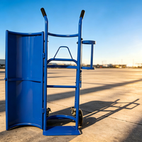 Chariot de transport industriel sécurisé pour bouteilles de gaz de soudage en acier avec support pour extincteur - Chariot pour réservoirs d'acétylène et d'azote 40L OEM