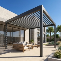 Pergola à lames orientables en alliage d'aluminium extrudé, pliable, avec lames électriques, couleur personnalisable, imperméable, pavillon anodisé