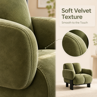 Fauteuil d'appoint moderne en bois massif, chaise de loisirs rembourrée écologique avec pieds en bois massif pour salon, appartement, centre commercial