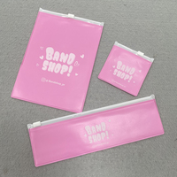 Bolsa con cremallera de Color rosa con logotipo de impresión personalizado, Mini bolsa de plástico esmerilado para joyería, embalaje de pendientes, bolsas de joyería pequeñas con cierre de cremallera