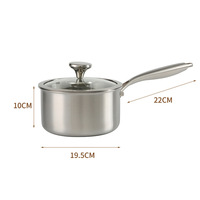 Ensemble de casseroles en acier inoxydable antiadhésif avec couvercle en verre, directement de l'usine, pour la cuisine domestique quotidienne, style traditionnel