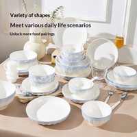 Ensemble de bols modernes minimalistes bleu dégradé, bols à soupe et à riz, vaisselle simple, passe au micro-ondes, céramique résistante aux hautes températures