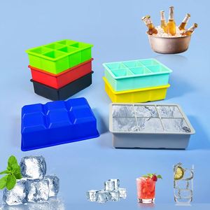 6 Grid Large Silicone Ice Cube Tray, Big Square Ice Cube Molds for Whisky Cocktail, Ice Maker Tray with Lid for Freezer - Product Image 3