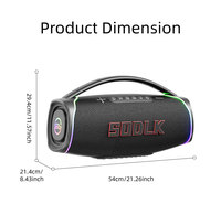 Enceinte portable SODLK S1621 320W avec 2 microphones sans fil, éclairage RGB, enceinte de fête TWS pour extérieur, prend en charge USB/AUX/carte TF
