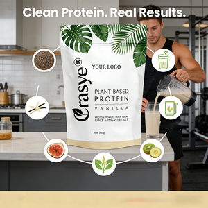 Poudre de protéines végétales naturelles en gros OEM/ODM, 5 ingrédients : pois, courge, chia, végétalien, sans OGM, sans gluten - Product Image 5