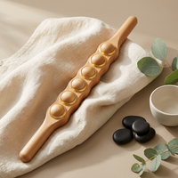 Bâton de massage Gua Sha en bois de hêtre à double extrémité, outil de massage musculaire pour le corps et le visage