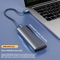 Nueva Carcasa USB3.1 Tipo-C a M.2 M Key NVMe para SSD, Caja para Unidad de Estado Sólido, Protocolo Dual, Carcasa para Disco Duro M.2 Sata