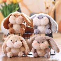 Jouets en peluche mignons, porte-clés lapin de dessin animé, porte-clés lapin moelleux, poupée en peluche, décoration suspendue, breloque de sac lapin