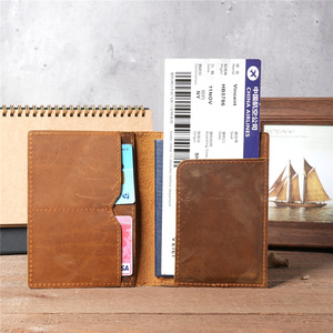 Crazy Horse da chính hãng người giữ hộ chiếu tùy chỉnh bao gồm hộ chiếu da cổ điển Ví du lịch - Product Image 5