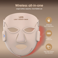Masque de luminothérapie LED flexible sans fil, masque à lumière rouge NIR pour une réparation profonde de la peau