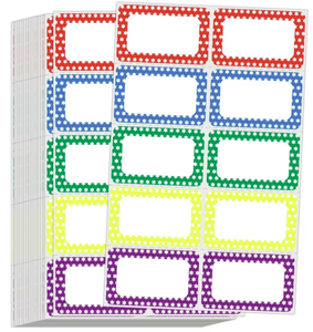 Étiquettes MF 5 couleurs, 57x89mm, emballage plat avec code-barres, étiquettes nominatives adhésives amovibles pour l'identification - Product Image 3