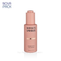 Flacon compte-gouttes à bouton poussoir 50 ml, emballage de sérum, flacon cosmétique en verre mat doux au toucher, flacon d'huile capillaire avec compte-gouttes noir