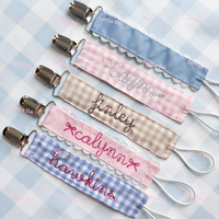 Clips de sucette de ruban vierge personnalisés faits à la main avec Rac Ric pour bébé garçons fille cadeau attache-sucette