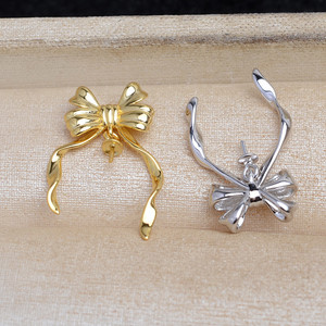 Accesorios Wenchi para Manualidades, Colgante de Plata S925 con Forma de Lazo, Soporte Vacío para Perlas, Serie 5830, Modelo 13533 - Product Image 3